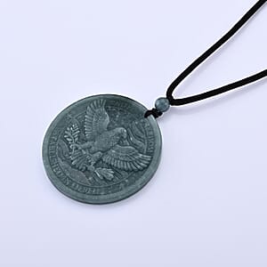 Natural Olmec Jadeite 55.00 ctw Carved 250th Independence Anniversary Cotton Cord Necklace (26-28 Inches)