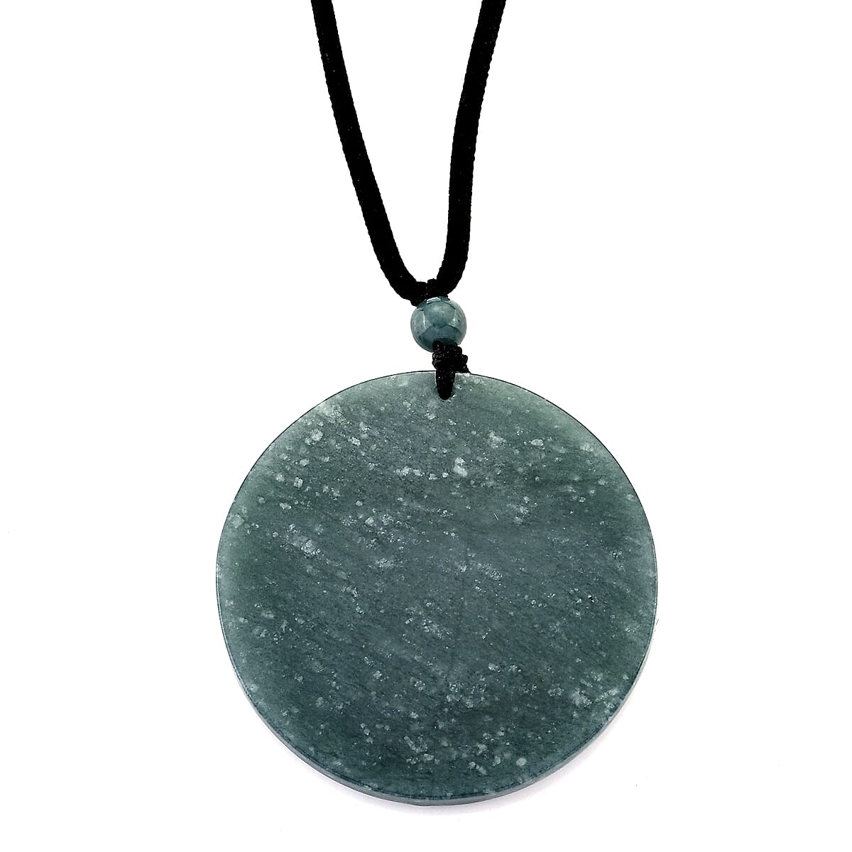 Natural Olmec Jadeite 55.00 ctw Carved Loyal Companion and Guardian Dog Cotton Cord Necklace (26-28 Inches) image number 4