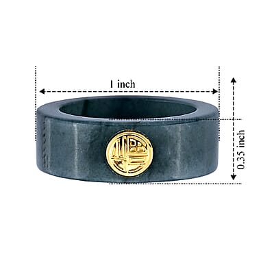 24K Yellow Gold Lucky Blessing Natural Olmec Jadeite Band Ring (Size 5.0) 30.00 ctw