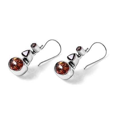 D'Joy Sajen Silver Baltic Amber and Multi Gemstone 2.25 ctw Earrings in Sterling Silver