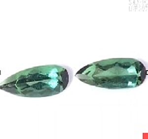 AAAA Set of 2 Mint Tourmaline (Pear 12x3 mm) 1.00 ctw