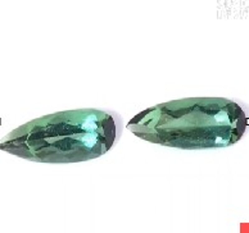 AAAA Set of 2 Mint Tourmaline (Pear 12x3 mm) 1.00 ctw