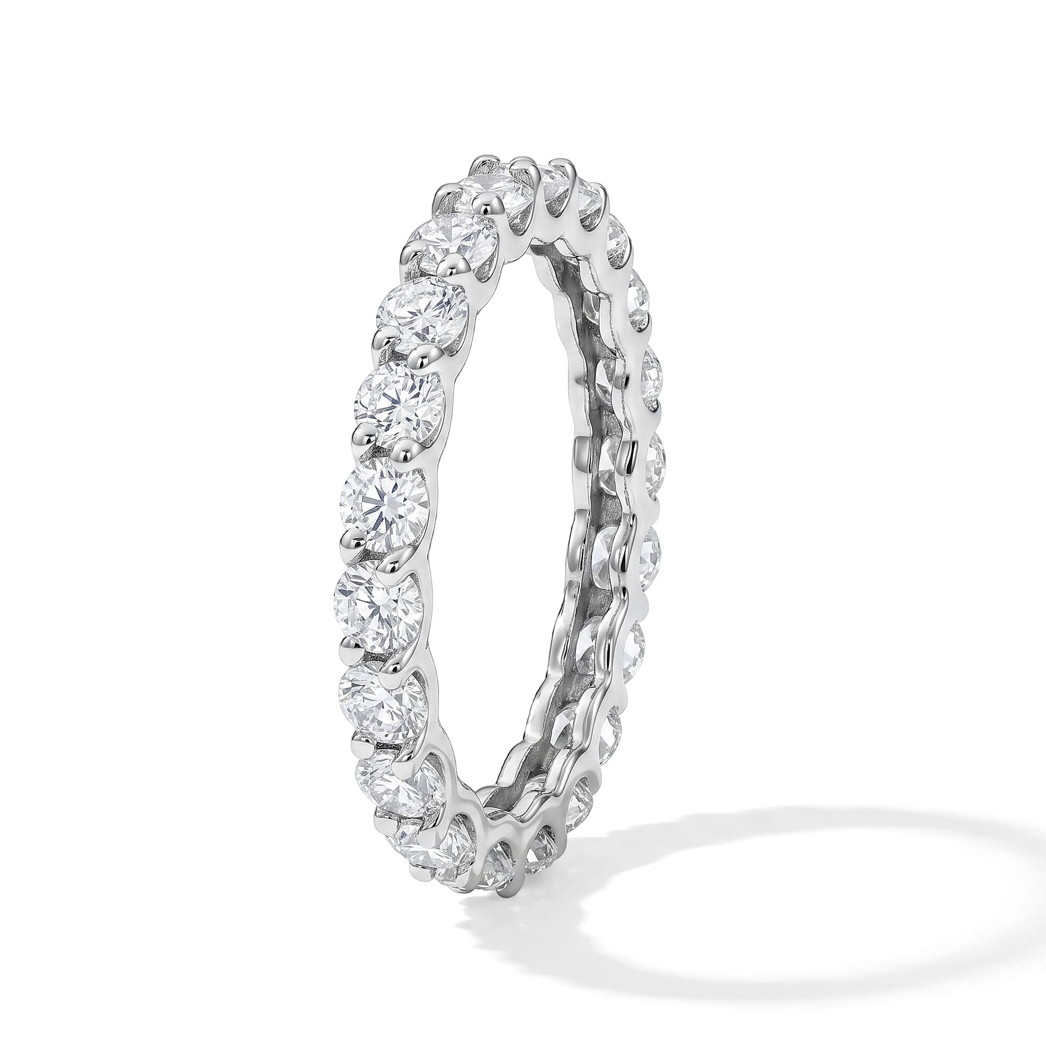 White Topaz 1.60 ctw Band Ring in Sterling Silver (Size 7.0)