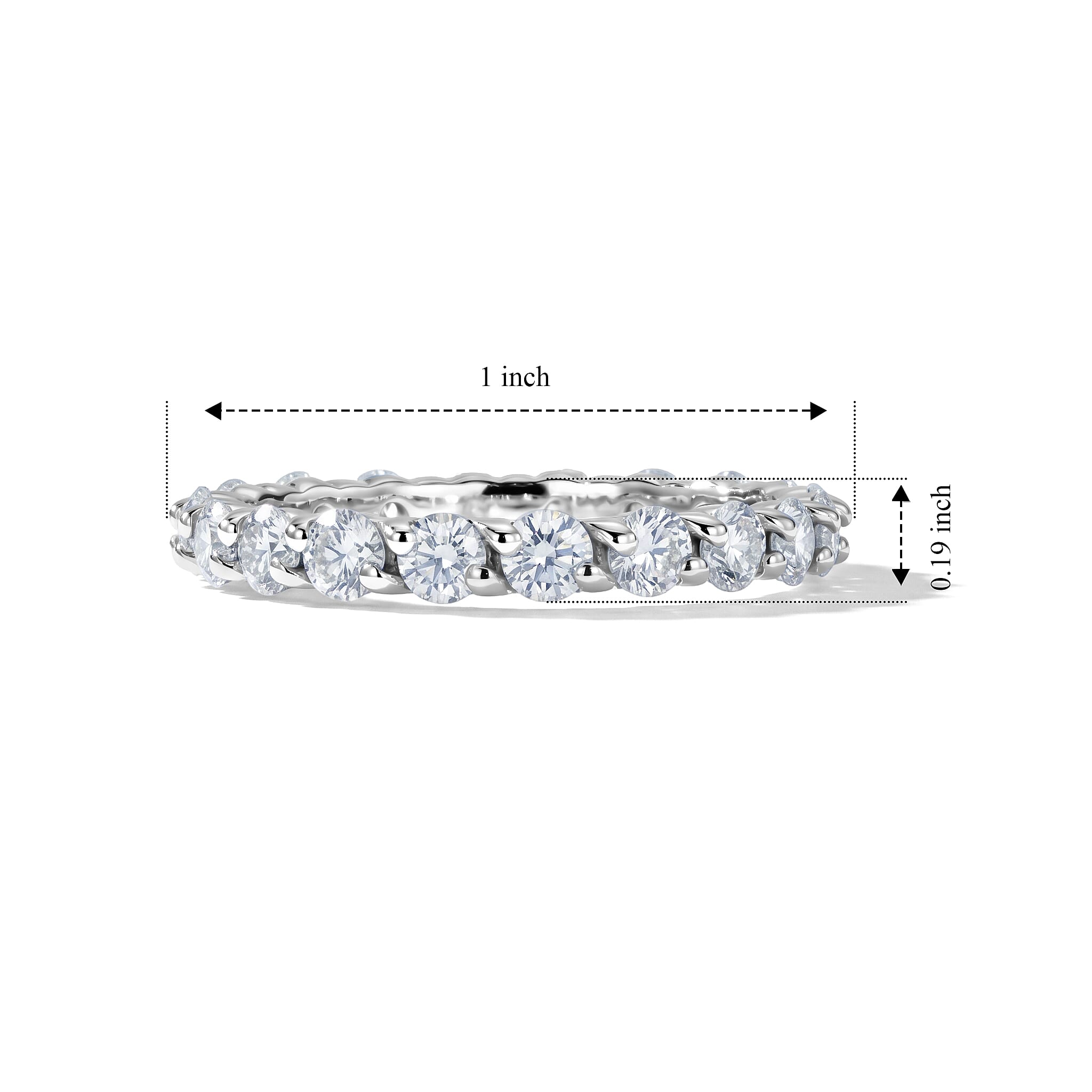 White Topaz 1.60 ctw Band Ring in Sterling Silver (Size 7.0)