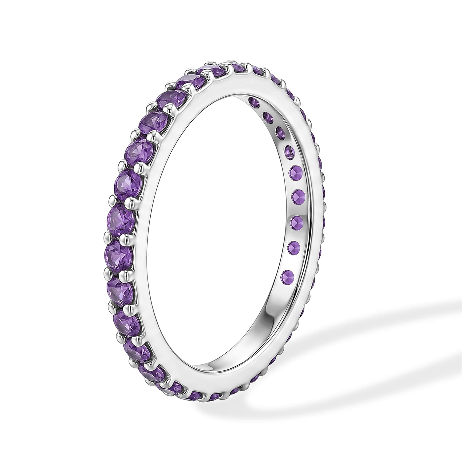 Amethyst 0.50 ctw Band Ring in Sterling Silver (Size 7.0)