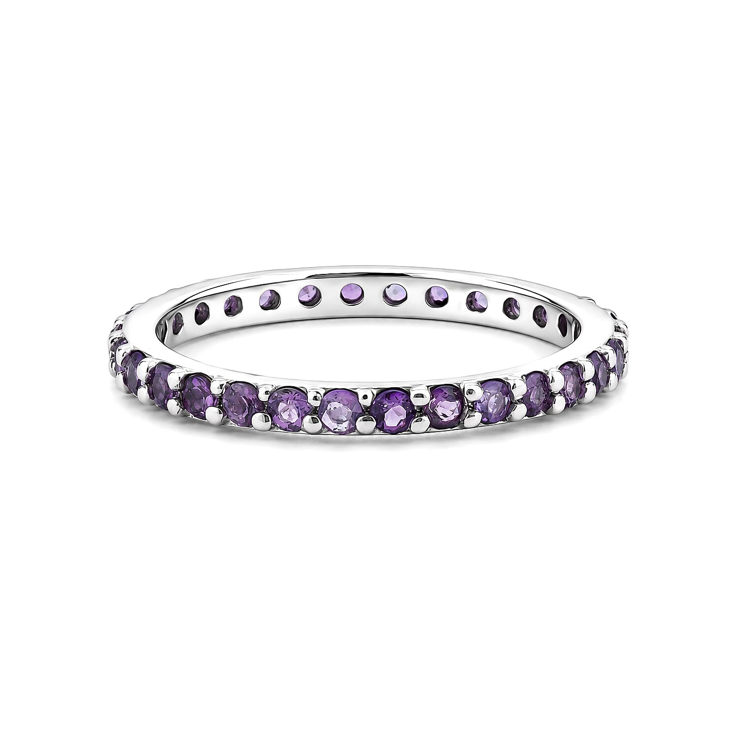 Amethyst 0.50 ctw Band Ring in Sterling Silver (Size 8.0)