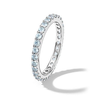 White Topaz 0.50 ctw Band Ring in Sterling Silver (Size 9.5)