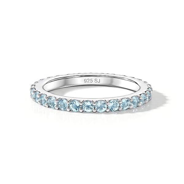 White Topaz 0.50 ctw Band Ring in Sterling Silver (Size 10.5)