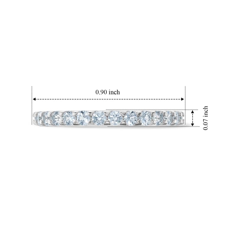 White Topaz 0.50 ctw Band Ring in Sterling Silver (Size 10.5)