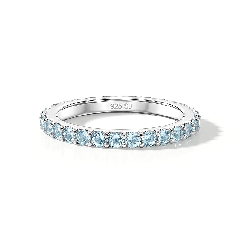 White Topaz 0.50 ctw Band Ring in Sterling Silver (Size 11.0)