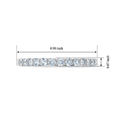 White Topaz 0.50 ctw Band Ring in Sterling Silver (Size 11.0)