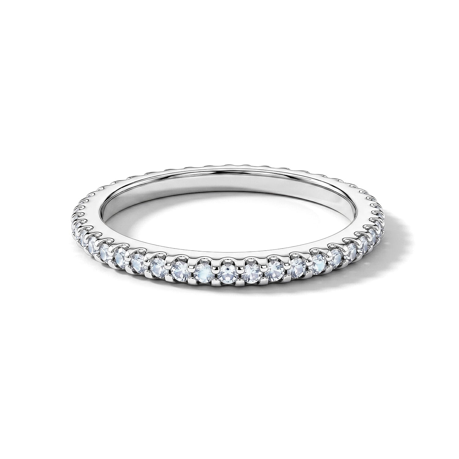 White Topaz 0.40 ctw Band Ring in Sterling Silver (Size 9.0)