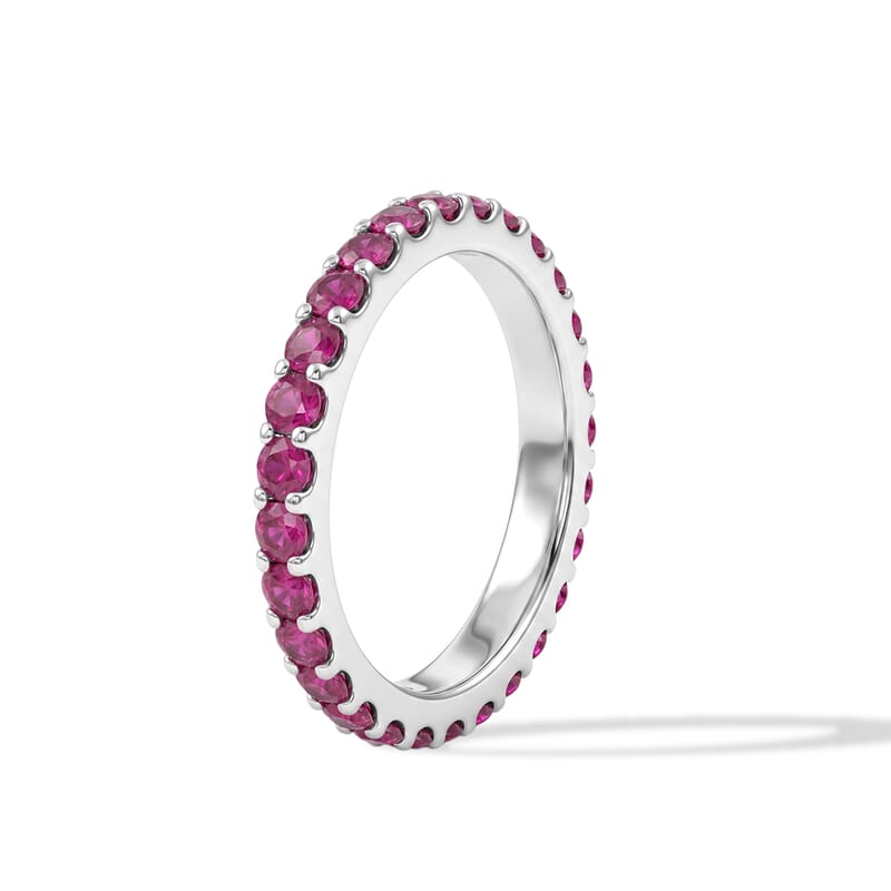 Ruby 0.50 ctw Band Ring in Sterling Silver (Size 5.0)