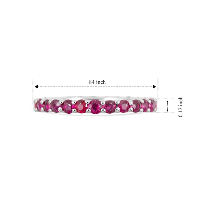 Ruby 0.50 ctw Band Ring in Sterling Silver (Size 5.0)