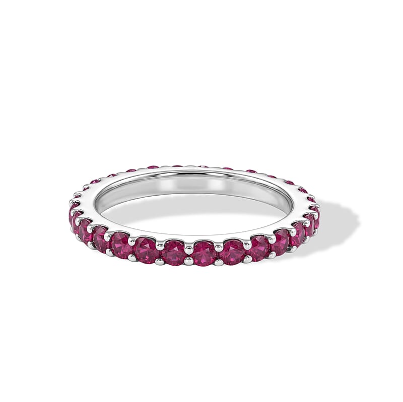 Ruby 0.65 ctw Band Ring in Sterling Silver (Size 10.0)