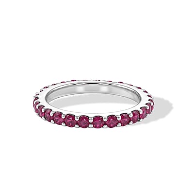 Ruby 0.65 ctw Band Ring in Sterling Silver (Size 10.0)