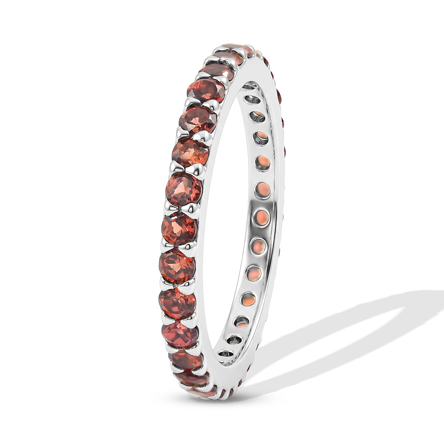 Simulated Orange Color Diamond Ring in Sterling Silver (Size 9.0)