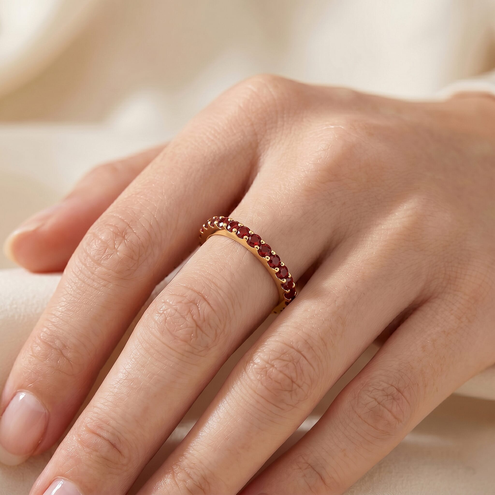 Simulated Orange Color Diamond Ring in 14K Yellow Gold Over Sterling Silver (Size 12.0)