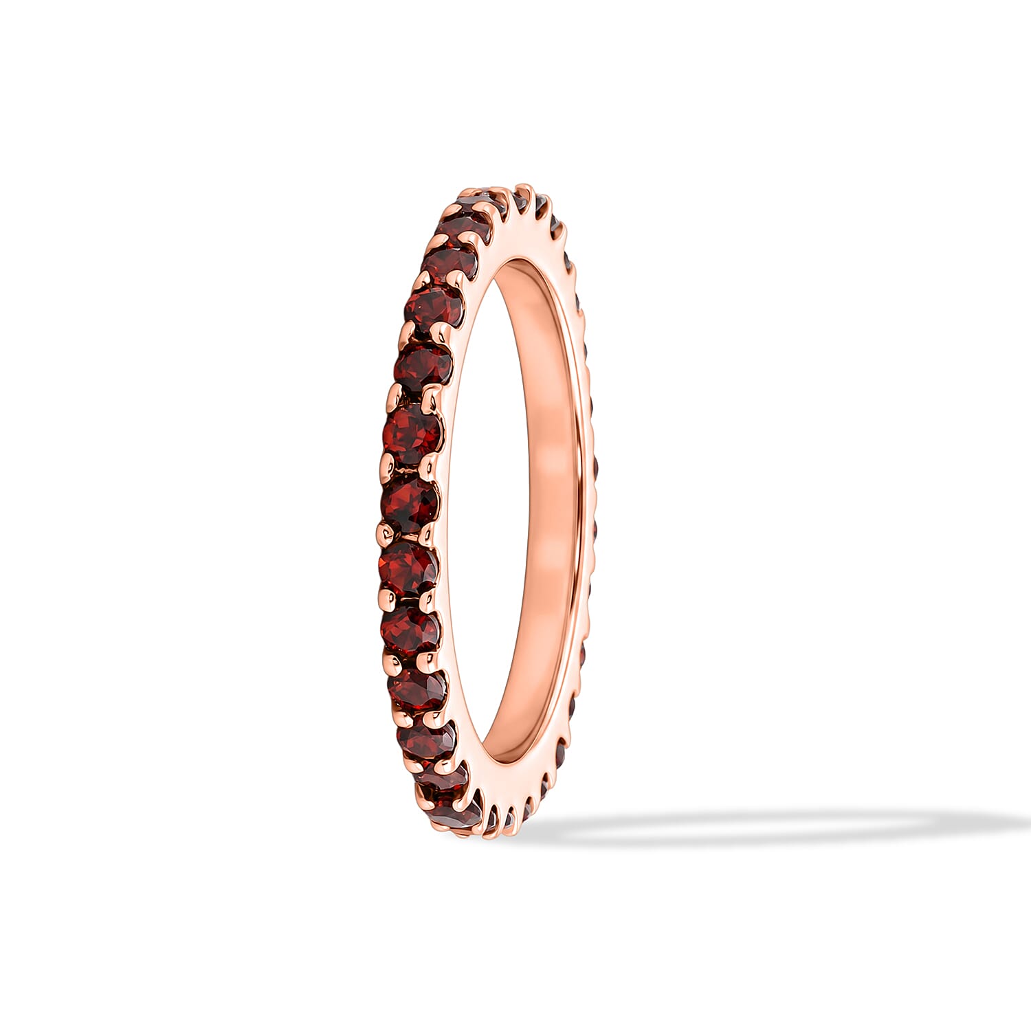 Simulated Orange Color Diamond Ring in 14K Rose Gold Over Sterling Silver (Size 7.0)