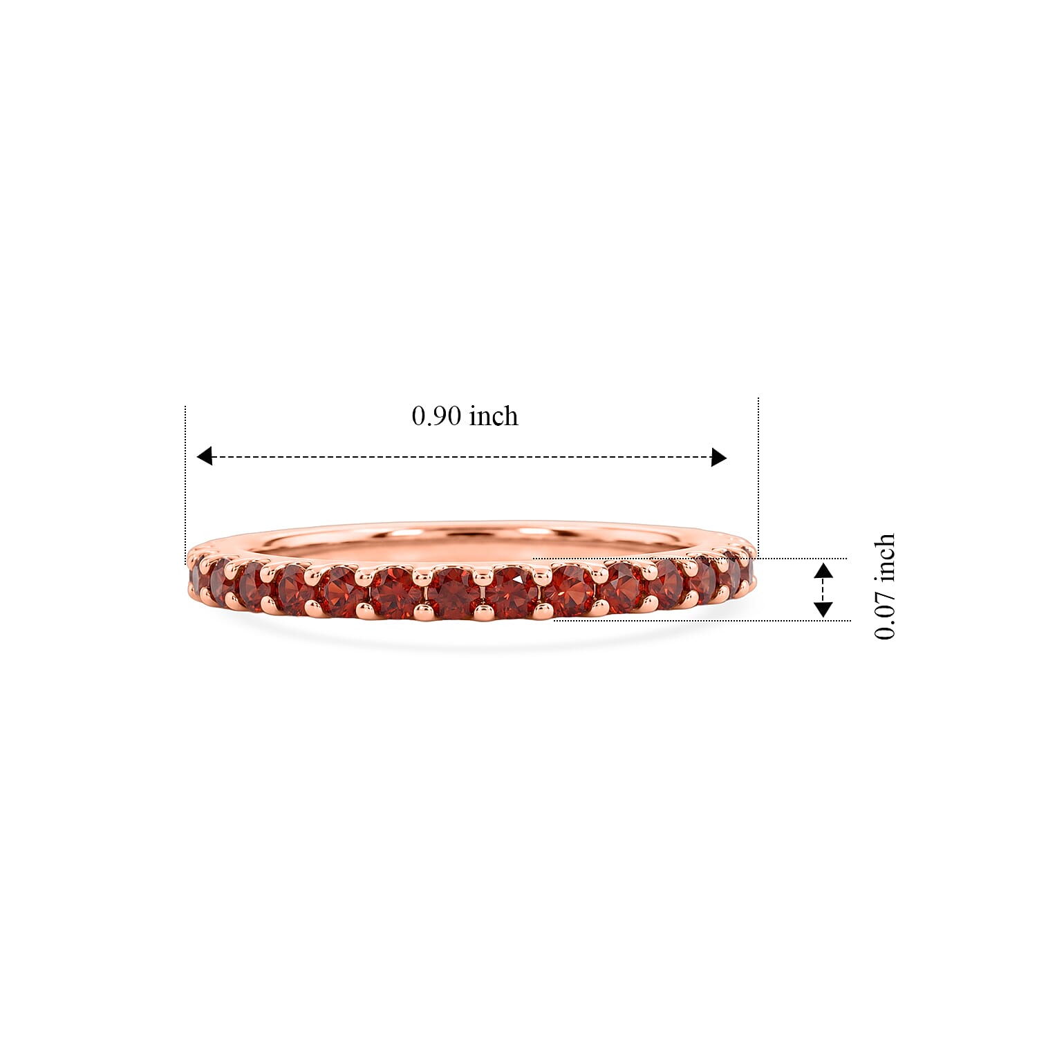 Simulated Orange Color Diamond Ring in 14K Rose Gold Over Sterling Silver (Size 7.0)