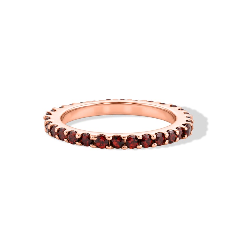 Simulated Orange Color Diamond Ring in 14K Rose Gold Over Sterling Silver (Size 8.0)