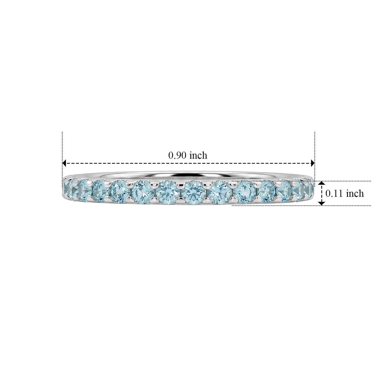 Blue Topaz 0.54 ctw Ring in Sterling Silver (Size 7.0)