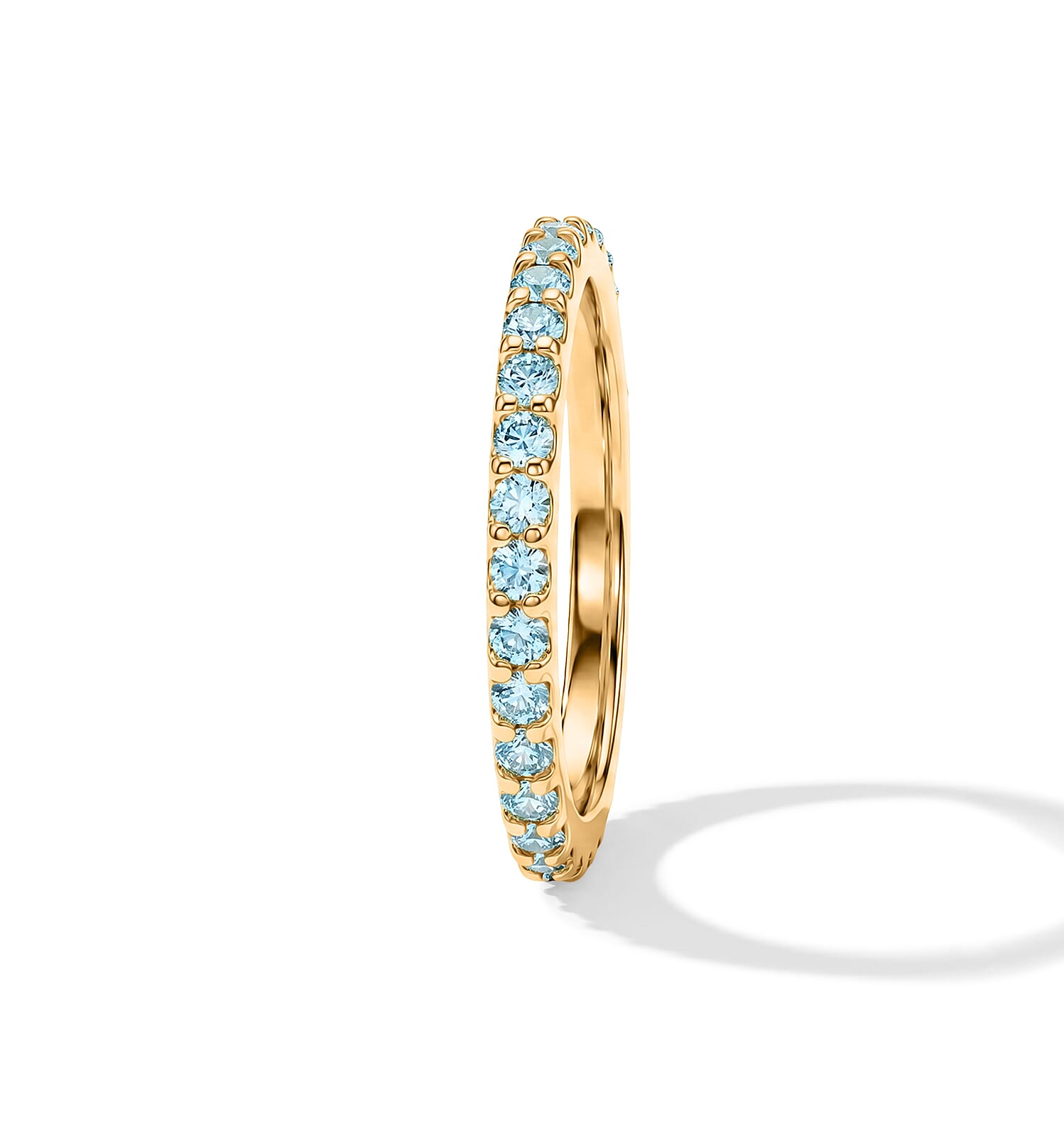 Blue Topaz 0.54 ctw Ring in 14K Yellow Gold Over Sterling Silver (Size 8.0)