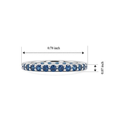 Simulated Blue Diamond Ring in Sterling Silver