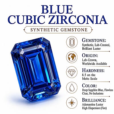 Simulated Blue Diamond Ring in Sterling Silver