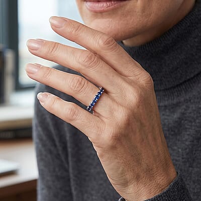 Simulated Diamond Ring in Sterling Silver (Size 8.0)
