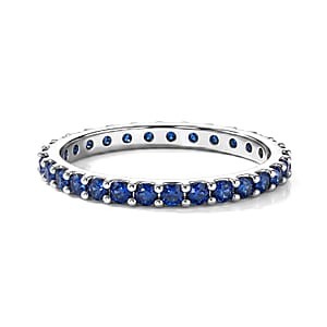 Simulated Blue Diamond Ring in Sterling Silver (Size 9.0)