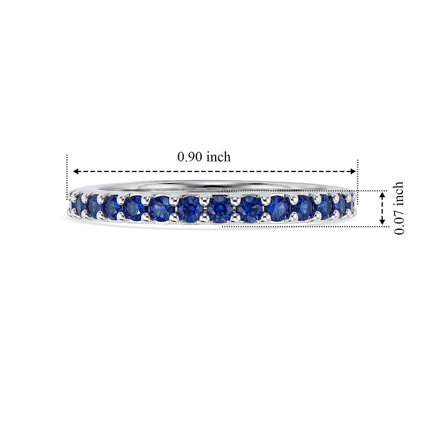 Simulated Blue Diamond Ring in Silver (Size 9.0)