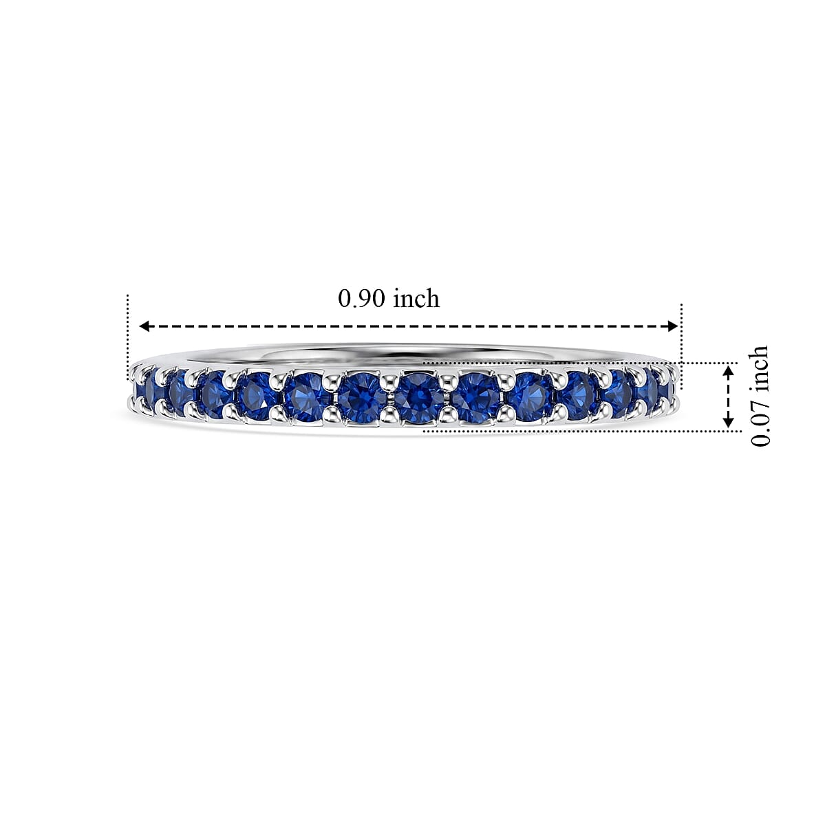 Simulated Blue Diamond Ring in Sterling Silver (Size 9.0) image number 4