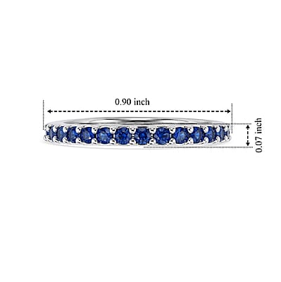 Simulated Blue Diamond Ring in Silver (Size 9.0)