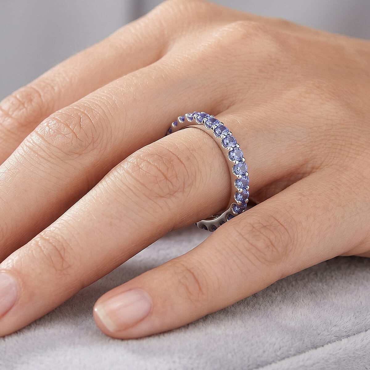 Tanzanite 0.54 ctw Ring in Sterling Silver (Size 7.5) image number 1