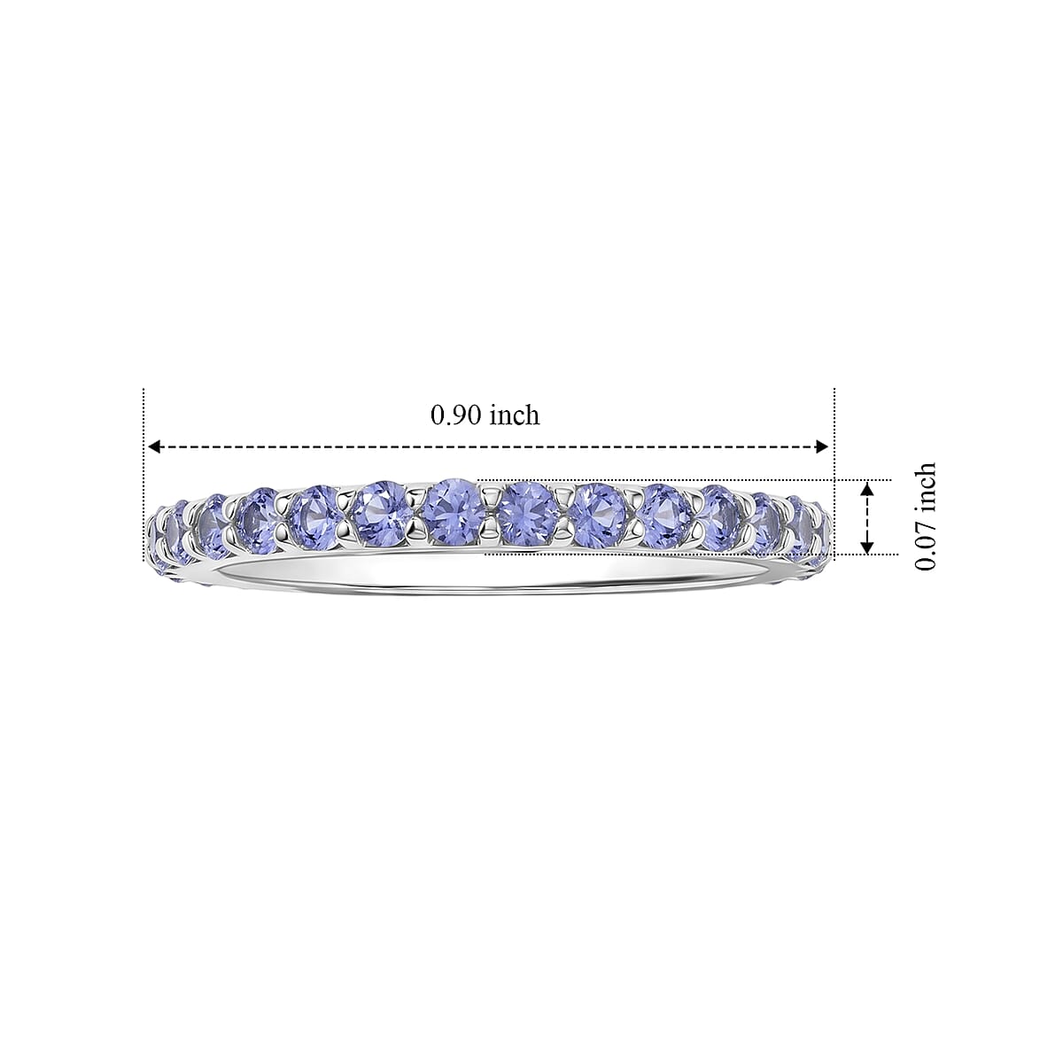 Tanzanite 0.54 ctw Ring in Sterling Silver (Size 7.5) image number 4