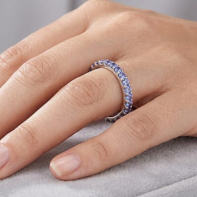 Tanzanite 0.54 ctw Ring in Sterling Silver (Size 8.5)