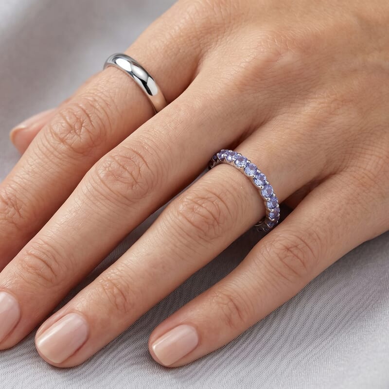 Tanzanite 0.54 ctw Ring in Sterling Silver (Size 8.5)