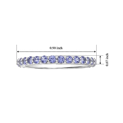 Tanzanite 0.54 ctw Ring in Sterling Silver (Size 8.5)