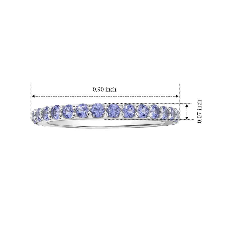 Tanzanite 0.54 ctw Ring in Sterling Silver (Size 8.5)