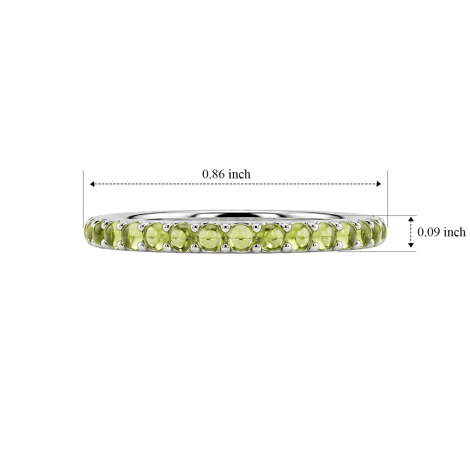 Hebei Peridot 0.81 ctw Ring in Sterling Silver (Size 10.0)