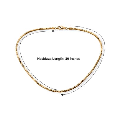 D'Joy Passport to Turkey 2.5mm Square Byzantine Necklace in 22K Vermeil Yellow Gold Over Sterling Silver 20 Inches 23.50 Grams