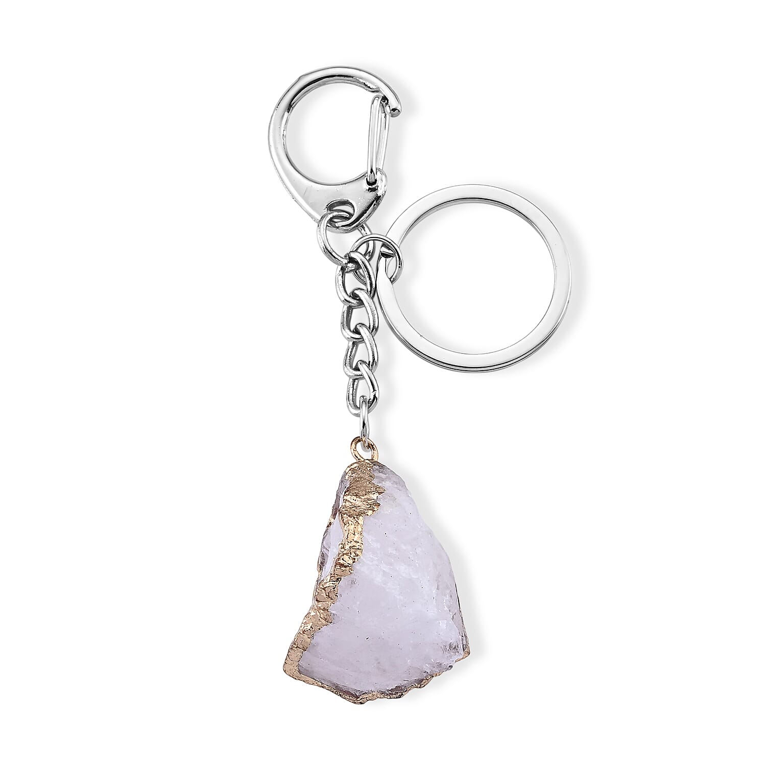 White Opal Keychain in Silvertone 125.00 ctw