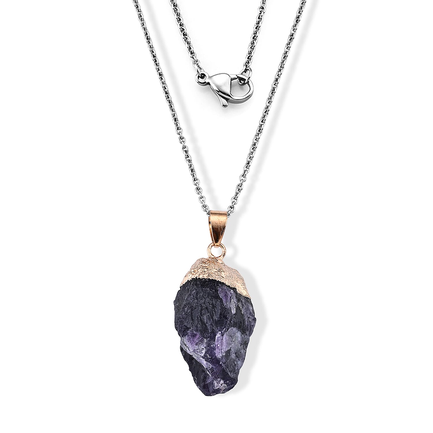 Rose Quartz Pendant in Goldtone with ION Plated YG Stainless Steel Necklace (20 Inches) 90.00 ctw