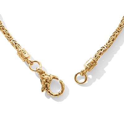 D'Joy Passport to Turkey 2.5mm Square Byzantine Bracelet in 22K Vermeil Yellow Gold Over Sterling Silver (6.50 In) 9.75 Grams