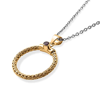 D'Joy Passport to Turkey Niassa Ruby (FF) 0.25 ctw Tulangnaga Pendant Without Chain in 22K Vermeil YG Over Sterling Silver