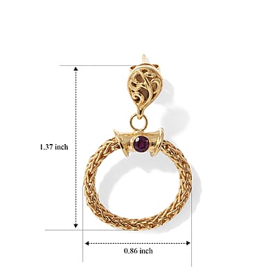 D'Joy Passport to Turkey Niassa Ruby (FF) 0.25 ctw Tulang Naga Ring in 22K Vermeil Yellow Gold Over Sterling Silver (Size 5.0)