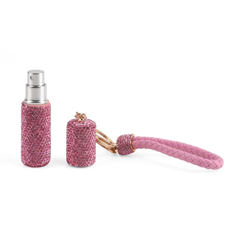 Pink and Beige Set of 2pcs 5ml Perfume Spray Bottle Keychain
