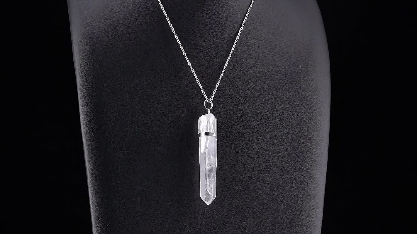 Austrian Crystal Pendant in Silvertone with Stainless Steel Necklace (20 Inches)