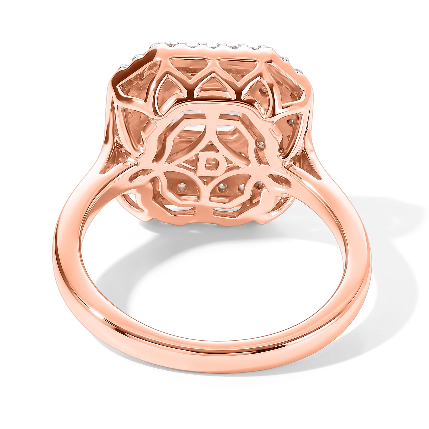 Certified and Appraised D'Joy Premium Pink Morganite and Moissanite 1.40 ctw Ring in 18K Vermeil Rose Gold Over Sterling Silver (Size 6.0)
